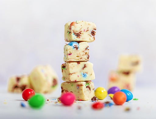 White Chocolate Easter Egg Fudge Stacked