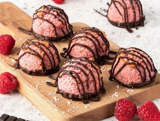 Coconut and raspberry macaroons