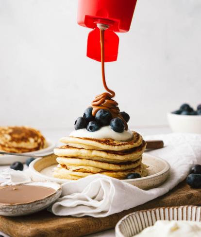 Caramel Drizzle Pancakes